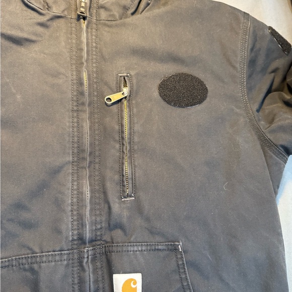 Vintage Carhartt Jacket Men’s  Large Black Bomber Rugged Hunting Fishing - Picture 8 of 16